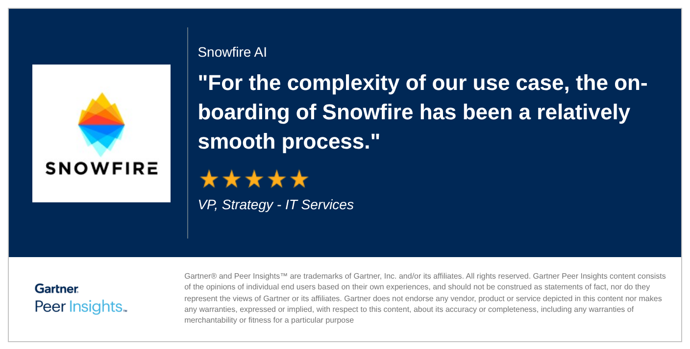 Customer review on Gartner Peer Insights